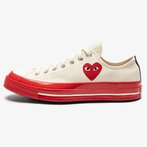 Converse Chuck 70 Low Comme des Garcons CDG Play Heart Red Egret size 12 NEW